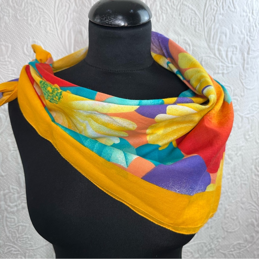 Honey Vintage Floral Cotton Scarf - Picture 1 of 6